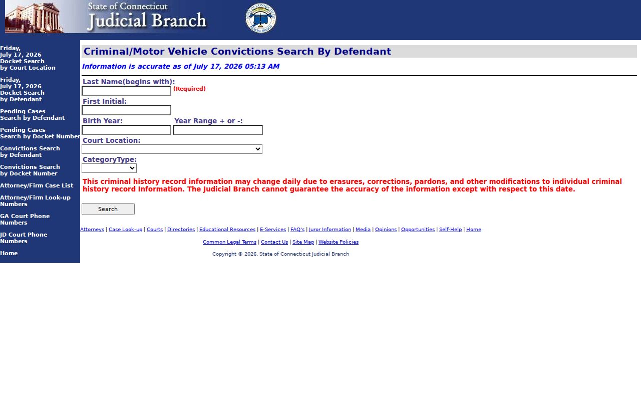 Conviction search for Manchester Town criminal court cases