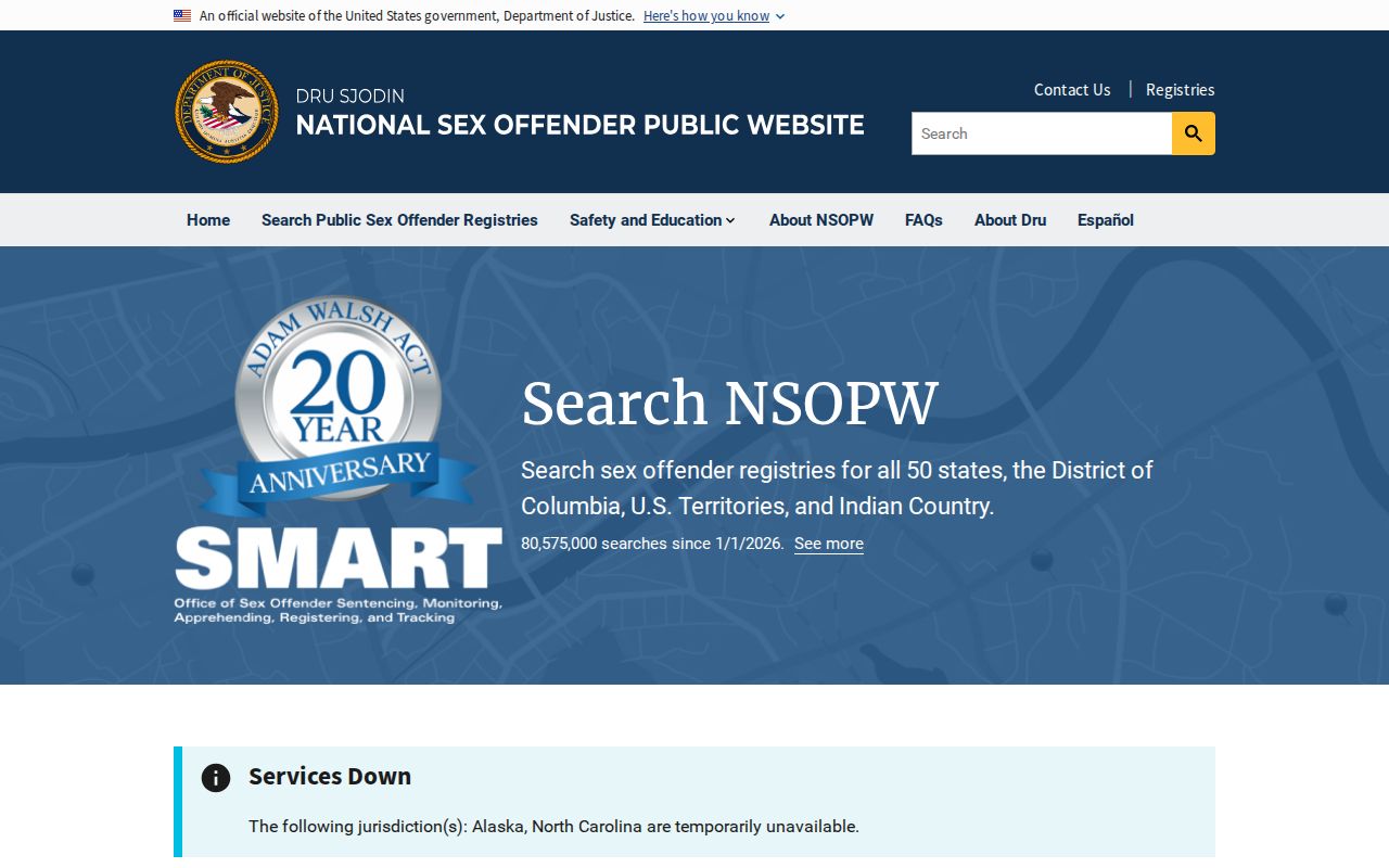 NSOPW national search used with Manchester Town registry checks